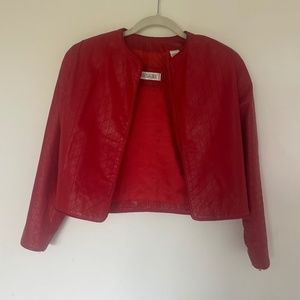 Evan Davies Red Leather Jacket (Petites)
